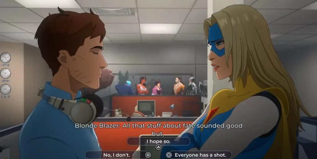 Conversation with Blond Blazer