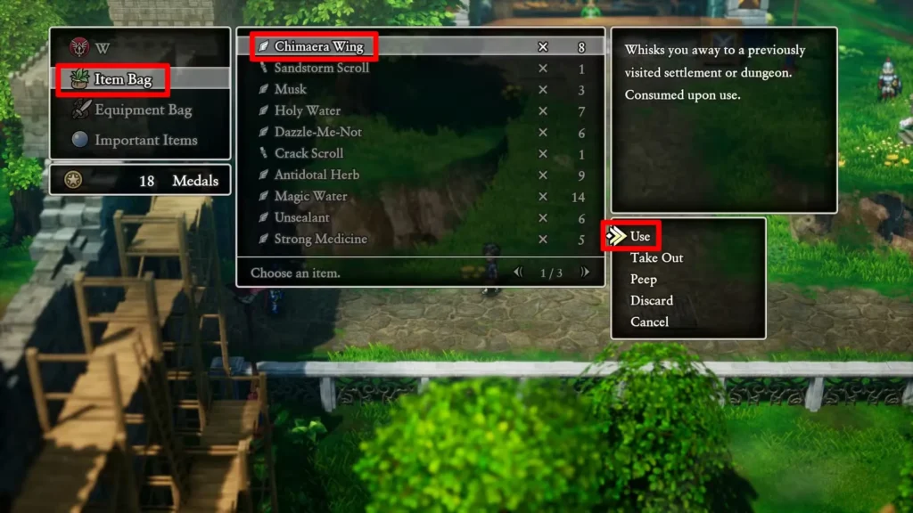 Method 1: Chimera Wings (Available Early) in Dragon Quest 1 hd remake 