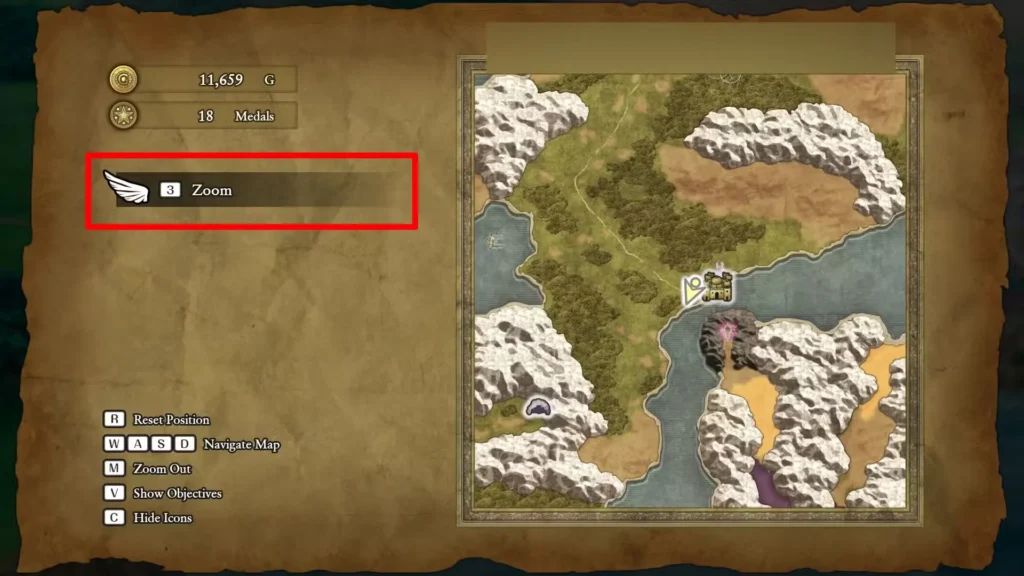 Zoom Spells Dragon Quest 1 HD Remake Map