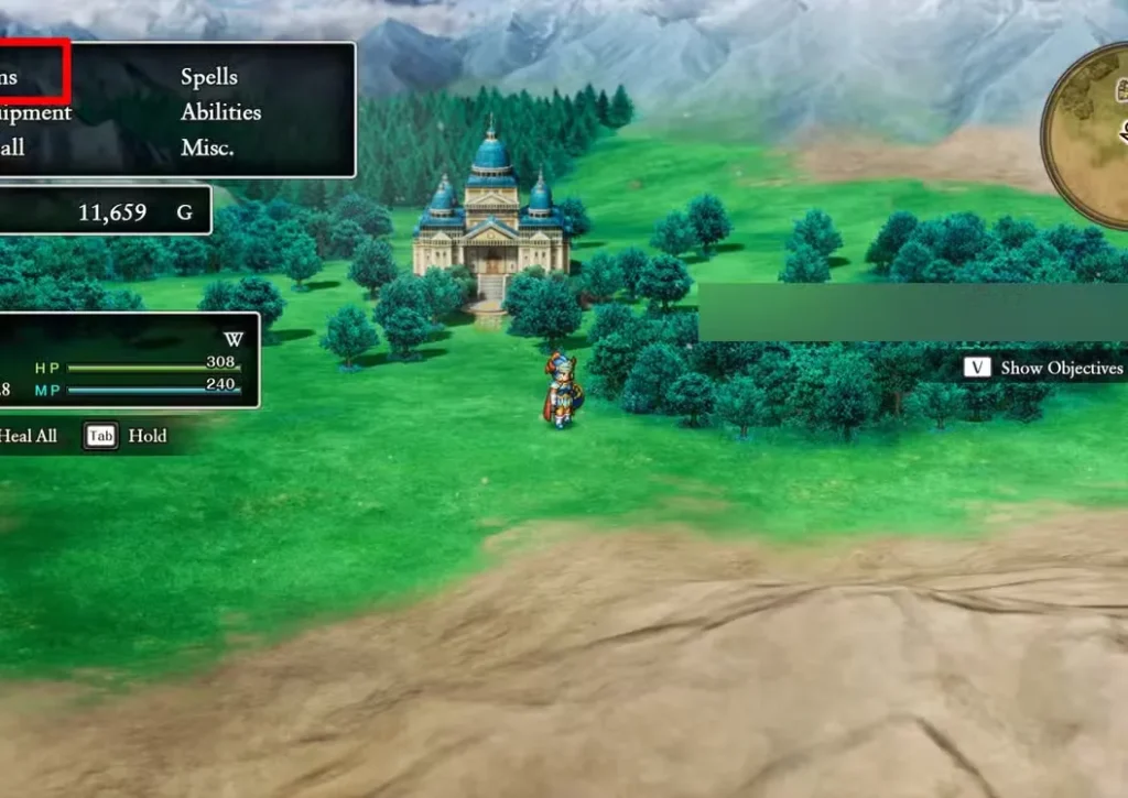 Dragon Quest 1 HD-2D Remake Items Select Screenshot