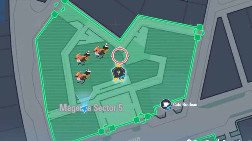 Fletchinder location in Wild Zone 9 in Pokemon Legends: Z-A