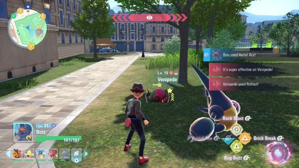 Pokemon Legends: Z-A: Mega Evolved Heracross using Plus Moves