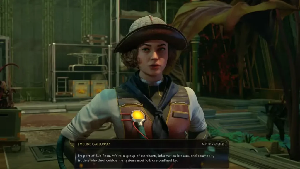 Sub Rosa Emeline in Outer Worlds 2