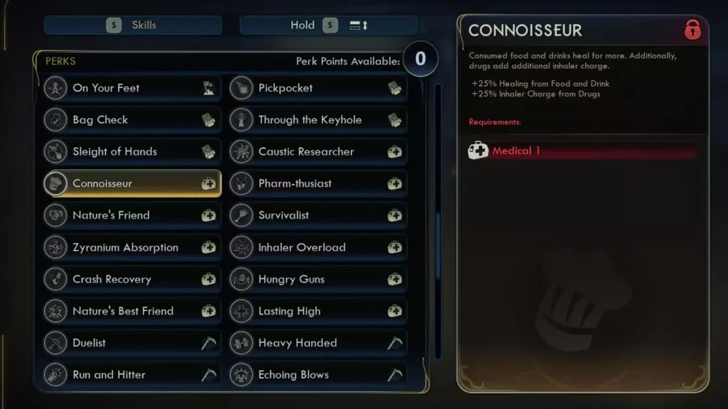 Connoisseur Inhaler Charges in Outer worlds 2