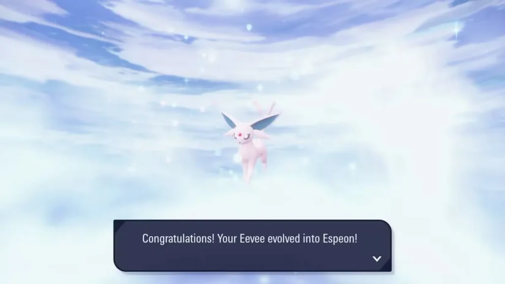 Espeon (tipo Psíquico) Eeve en Pokémon Leyendas: ZA