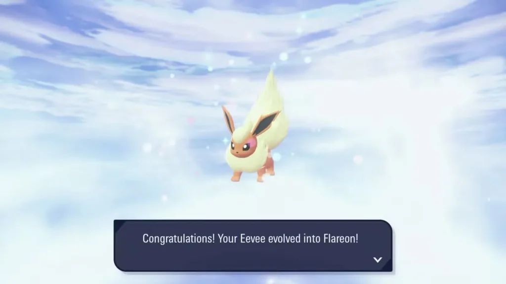 Flareon (tipo Fuego) Eeve en Pokémon Leyendas: ZA