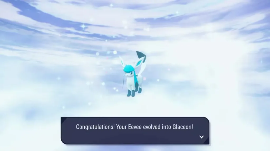 Glaceon (tipo hielo) Eeve en Pokémon Leyendas: ZA