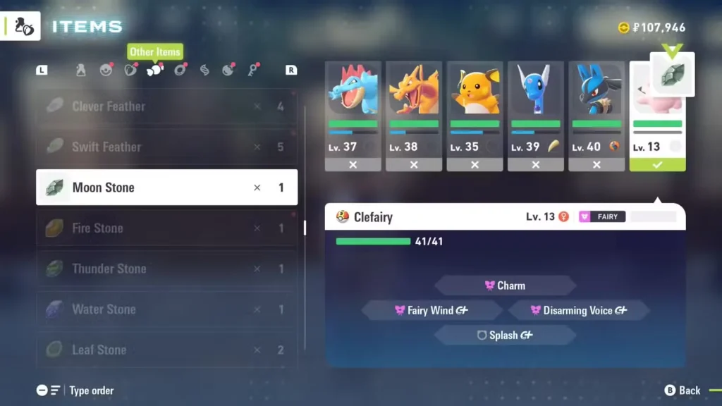 Evolving Clefairy intoclefable 