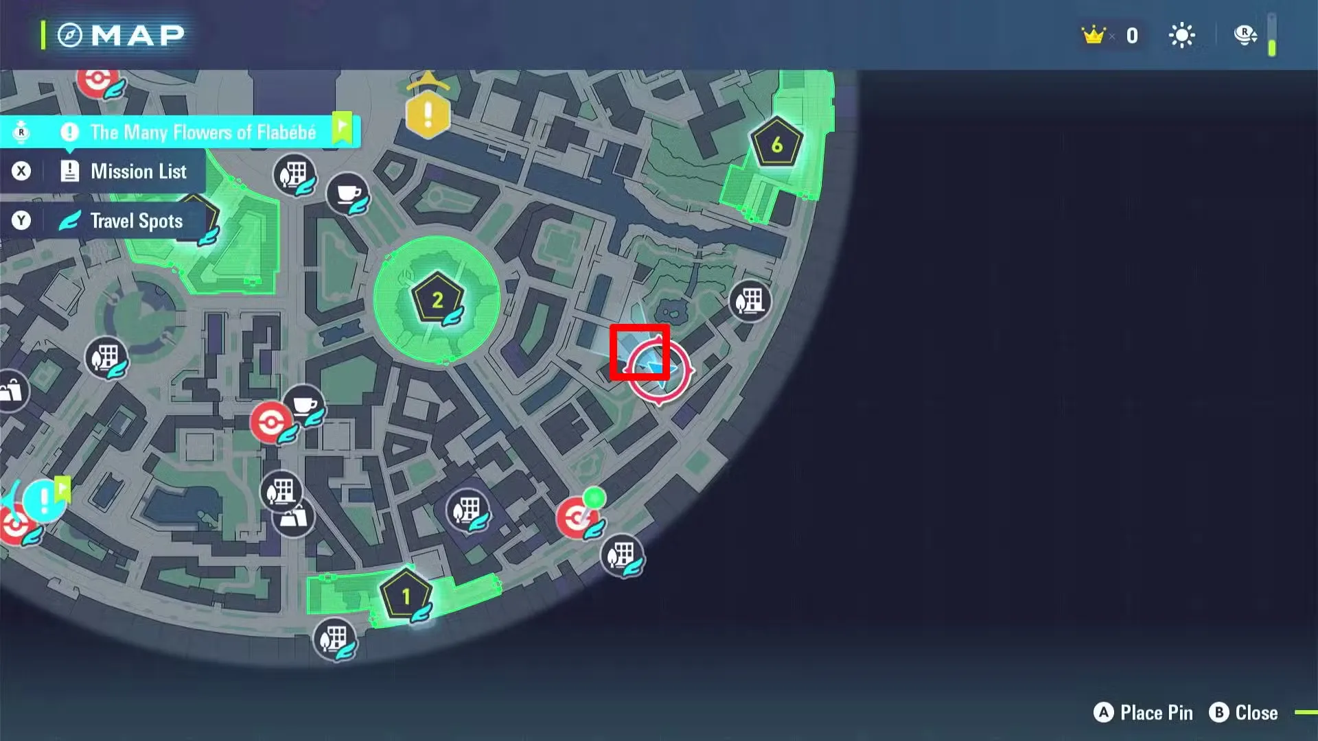 Emplacement du Flabébé Fleur Bleue - Pokémon Legends ZA