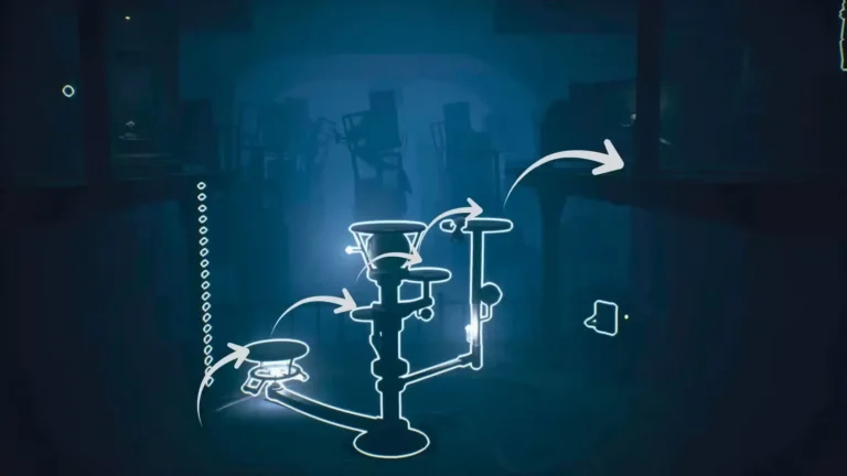 Rompecabezas del botón de posición de la plataforma giratoria en Little Nightmares 3