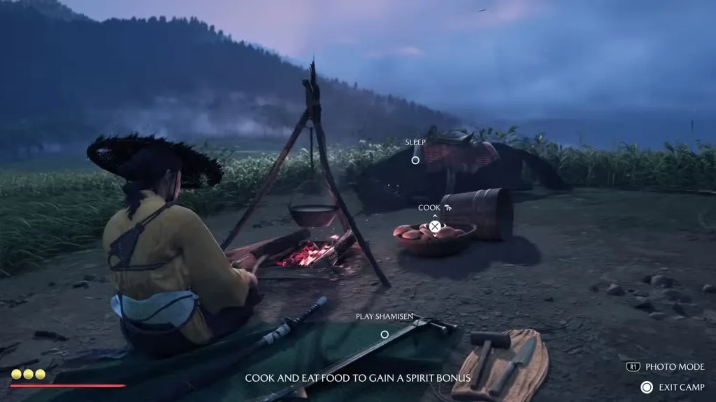 Sitting in a Camp in Ghost of Yotei