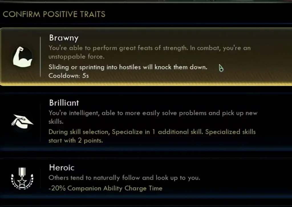 Backgrounds traits