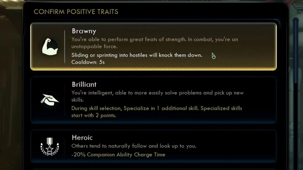 Background Traits Skills