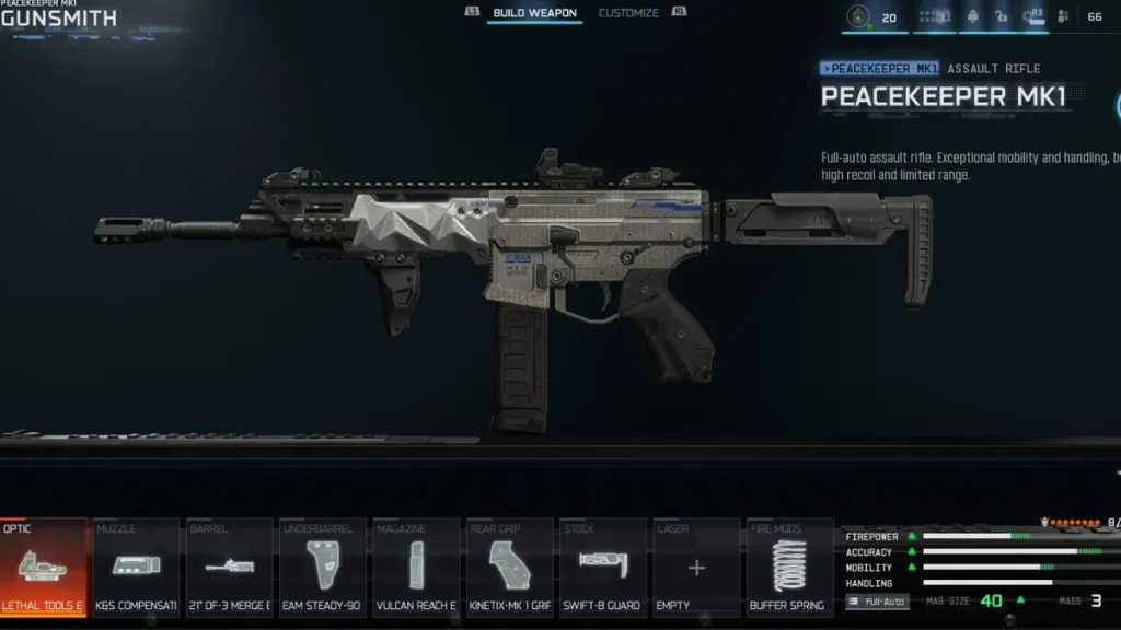 Peacekeeper MK1 Loadout black ops 7