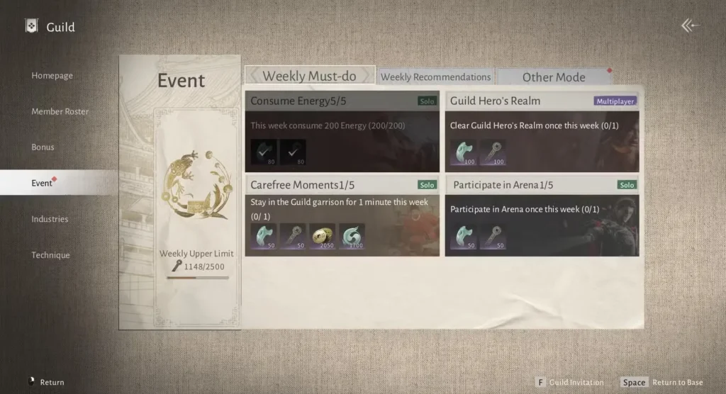 Meet Daily Activity Checklist in Where Winds Meet