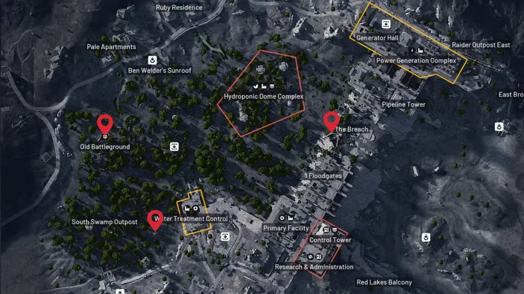 Baron Husk Locations: Dam Battlegrounds Map