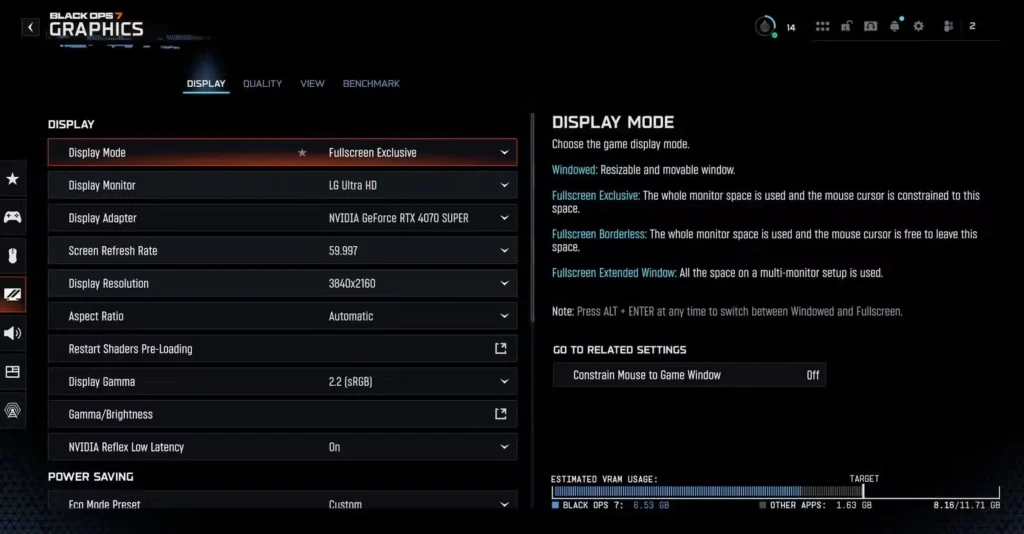 display settings in black ops 7