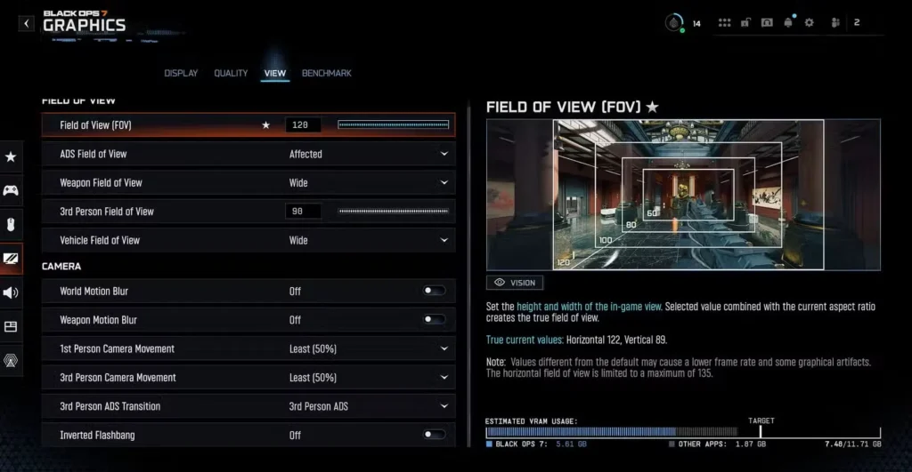 best view settings in black ops 7