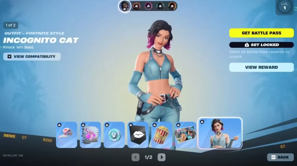 Icognito Cat in Fortnite Chapter 7 Season 1 Battle Pass