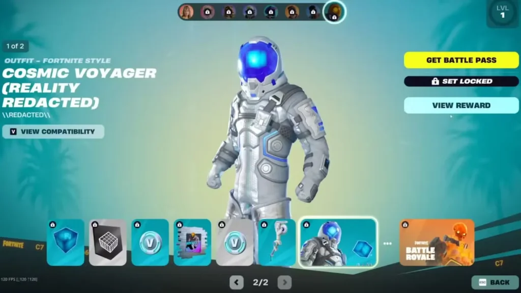 Cosmic Voyager Dark Voyager Page 2 in Fortnite Chapter 7 Season 1 Battle Pass