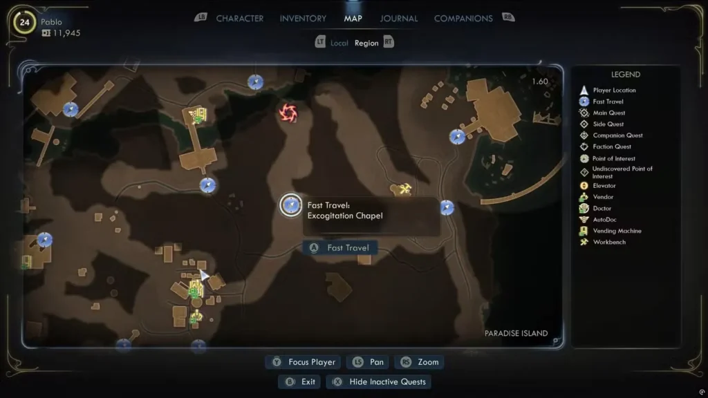 excogitation chapel location