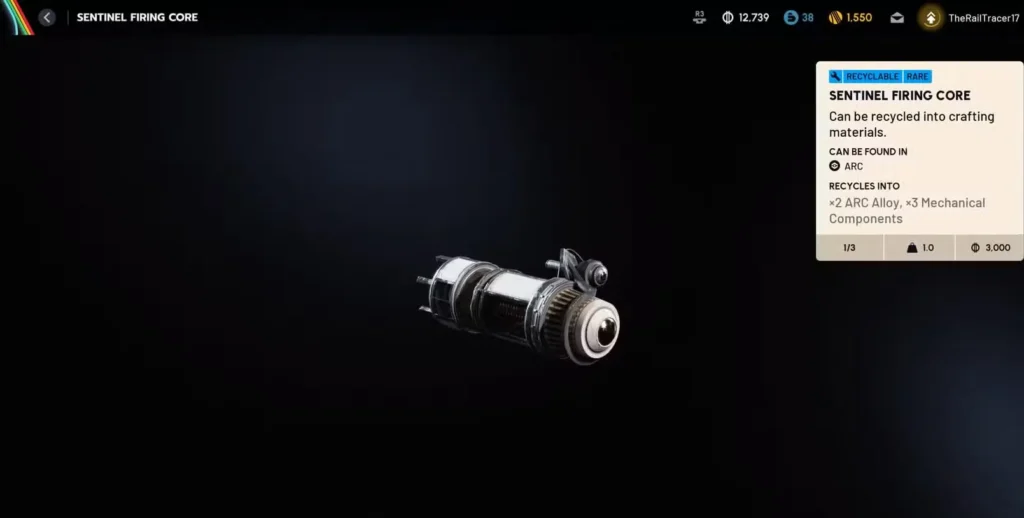 sentinel firing core