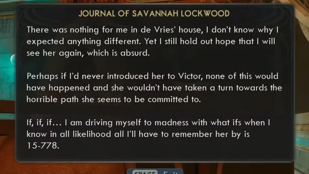 savannah's journal in outer worlds 2