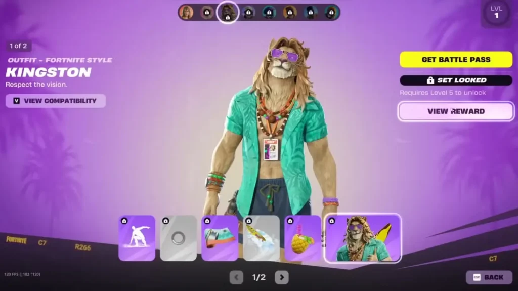 Kinston Page 1 in Fortnite Chapter 7 Season 1 Battle Pass