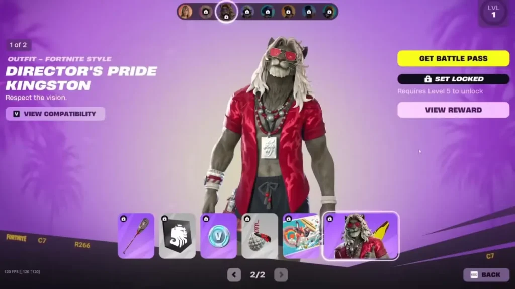 Director's Pride Kingston Page 2 in Fortnite Chapter 7 Season 1 Battle Pass