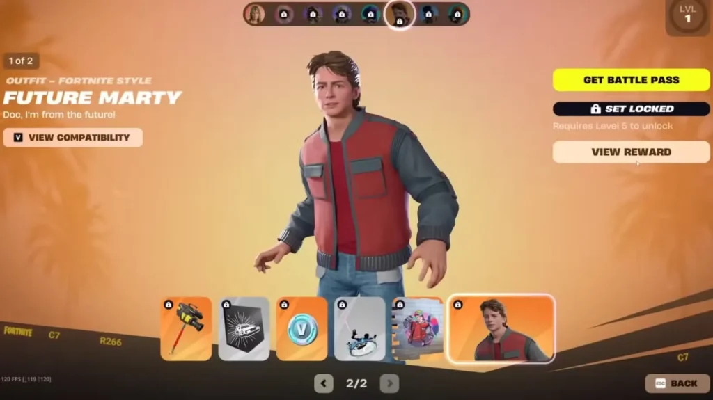 Future Marty McFly Page 2 in Fortnite Chapter 7 Season 1 Battle Pass
