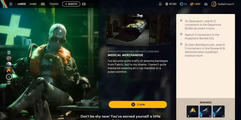 medical merchandise quest