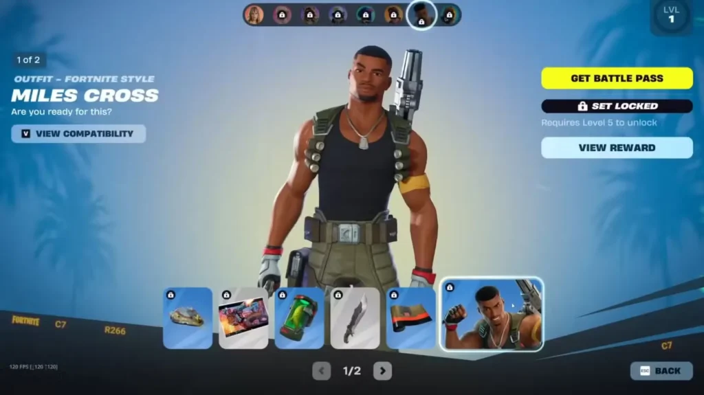 Miles Cross Page 1 in Fortnite Chapter 7 Season 1 Battle Pass