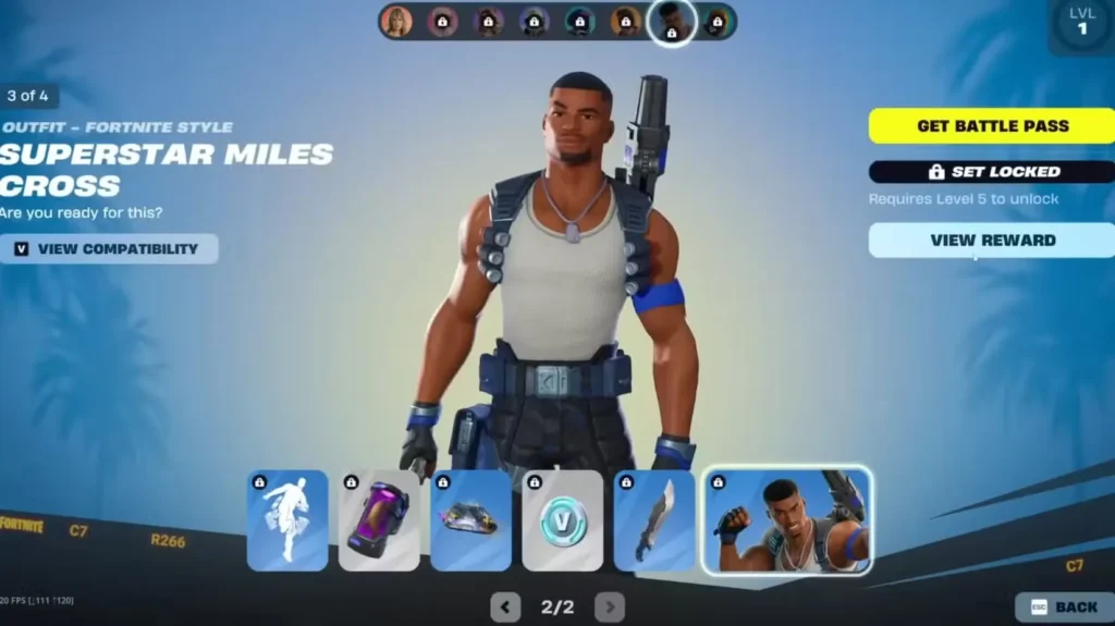 Superstar Miles Cross Page 2 in Fortnite Chapter 7 Season 1 Battle Pass
