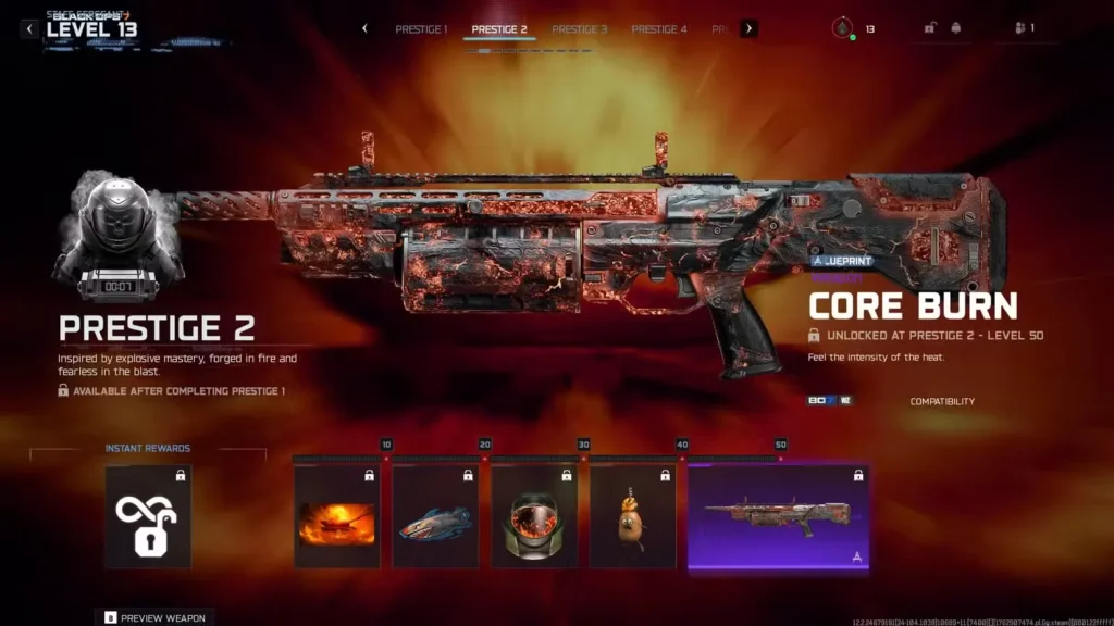 Prestige 2 Rewards: Explosive Mastery Theme