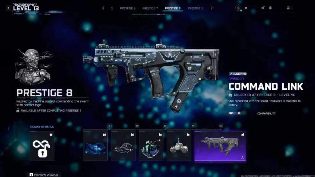 Prestige 8 Rewards: Machine Control Theme