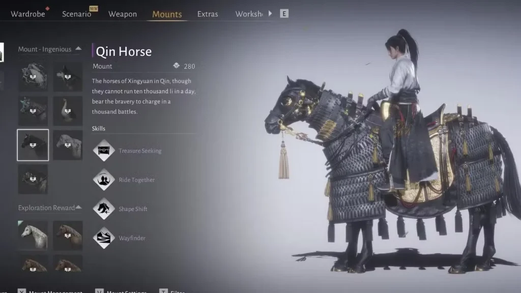 qin horse in where winds meet