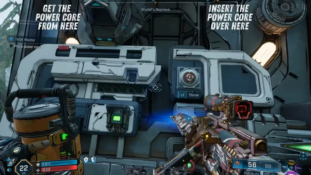 replacing power core task master quest borderlands 4