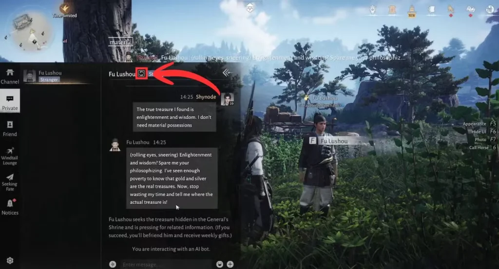 reset chat interaction in where winds meet