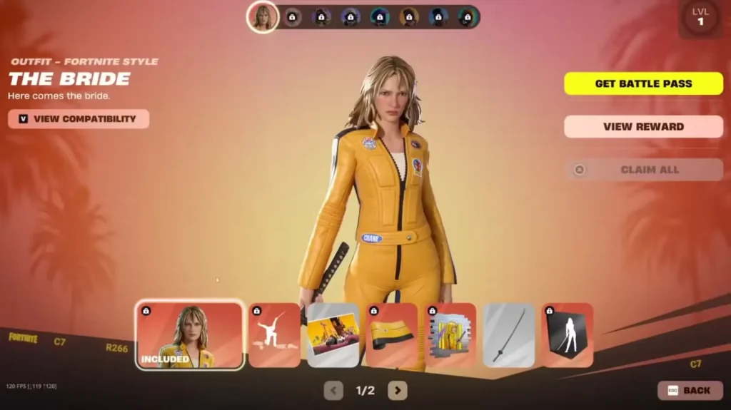 The Bride Page 1 in Fortnite Chapter 7 Season 1 Battle Pass