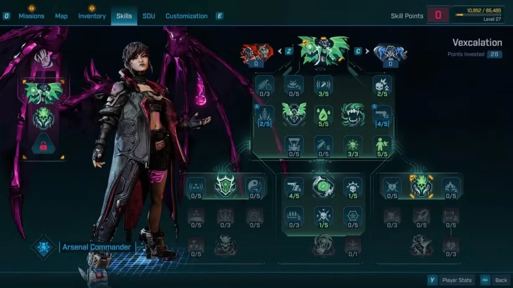 Vexcalation Skill Tree Build