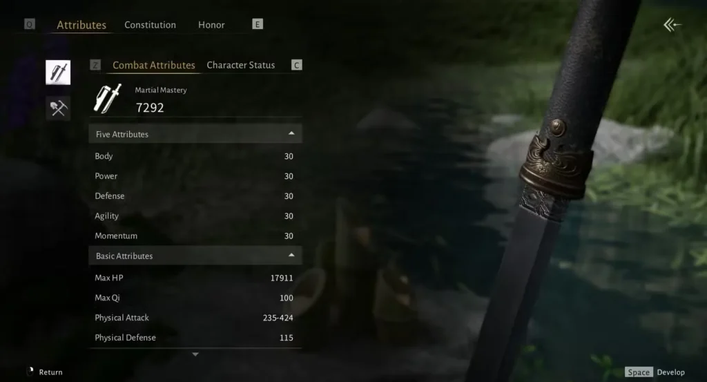 Combat Attributes in Where Winds Meet