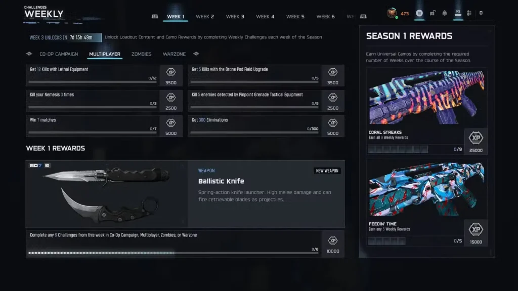 Ballistic Knife (Melee) – Week 1 Reward Black OPS 7