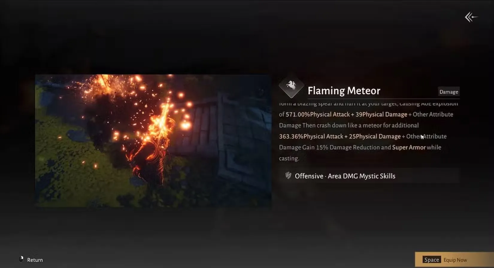 Flaming Meteor in Where Winds Meet