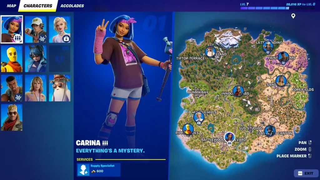 npc map location in fortnite chapter 7 season 1