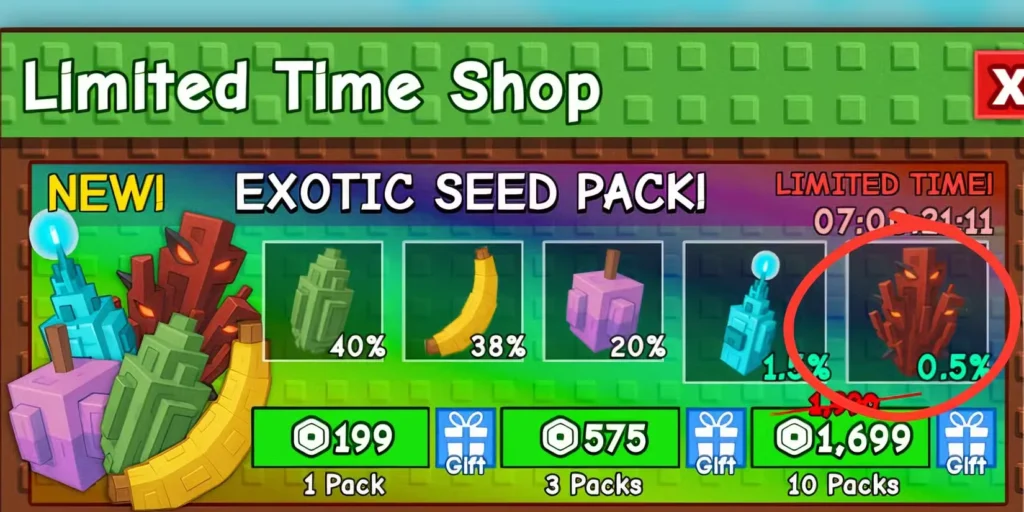 Exotic Seed Pack in Grow a Garden