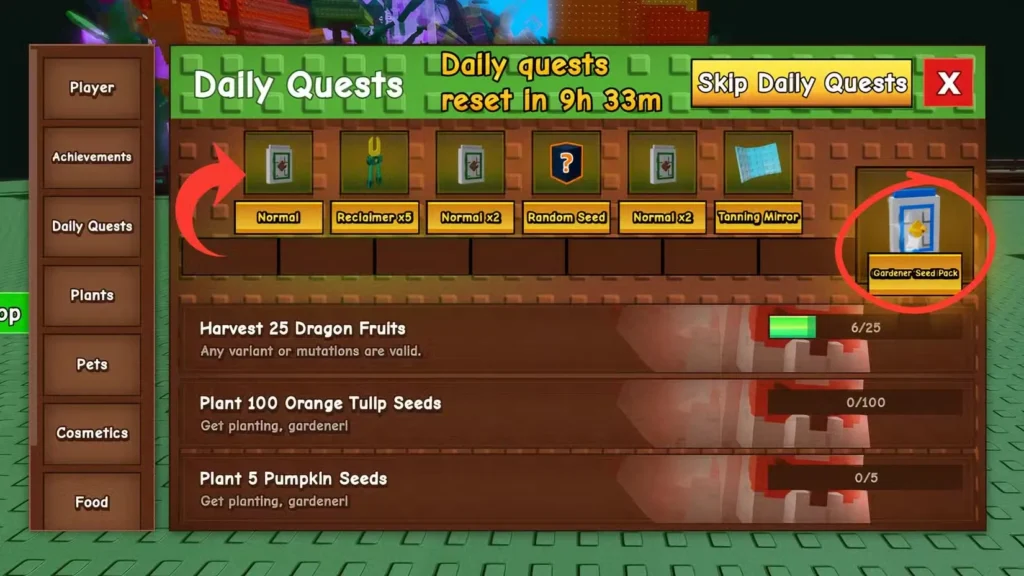 Daily Quests in Grow a Garden