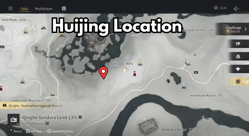 huijing location map in where winds meet