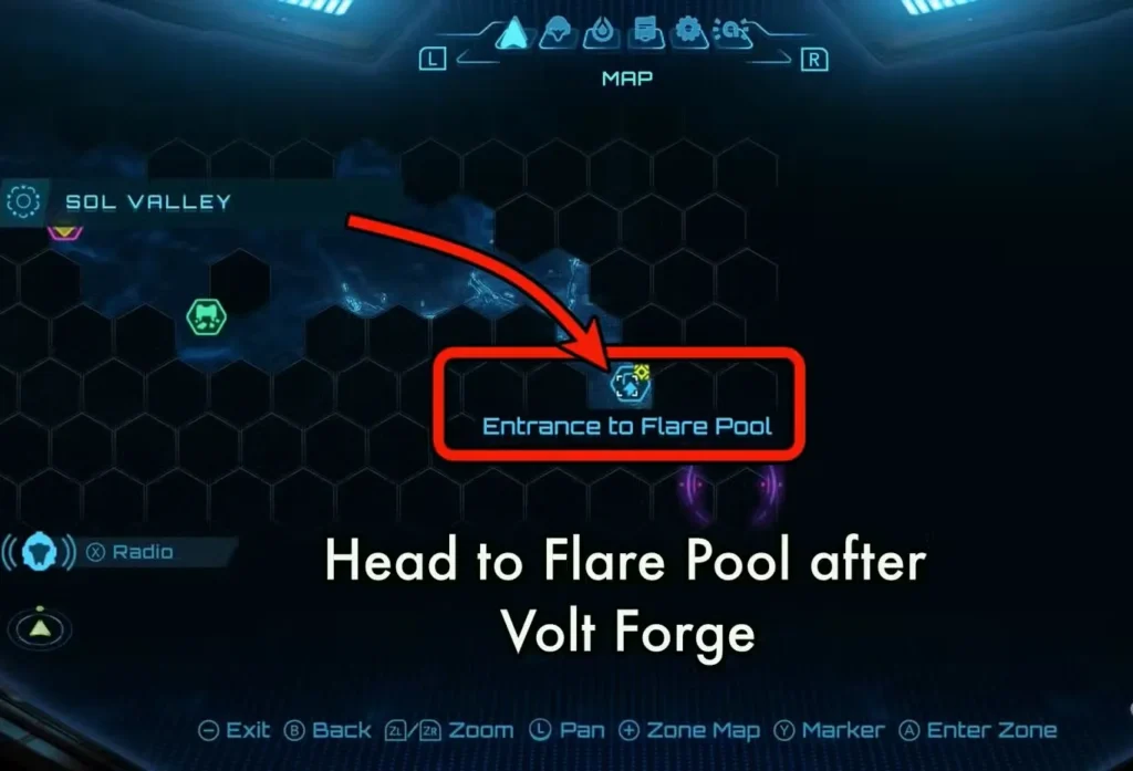 flare pool map in metroid prime 4 beyond