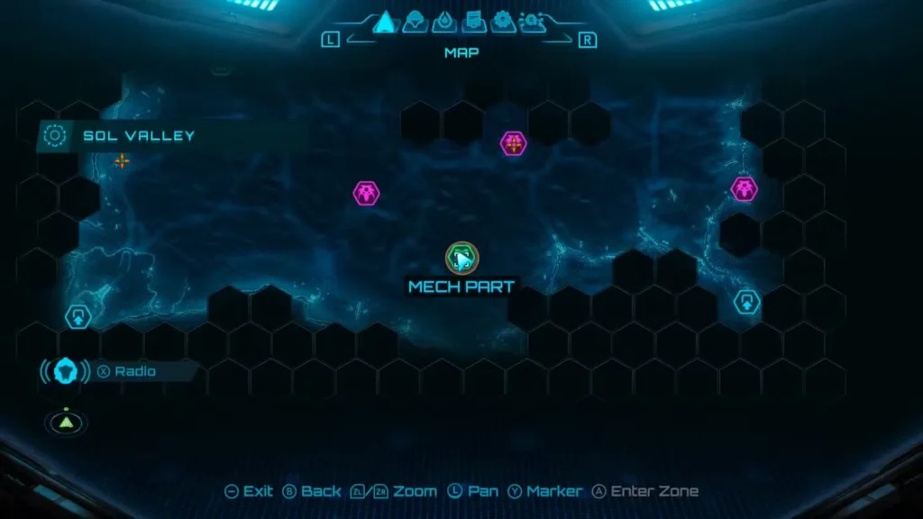 Mech Part #2: G.F. Debris South Side (Between Volt Forge & Flare Pool) in Metroid Prime 4 Beyond