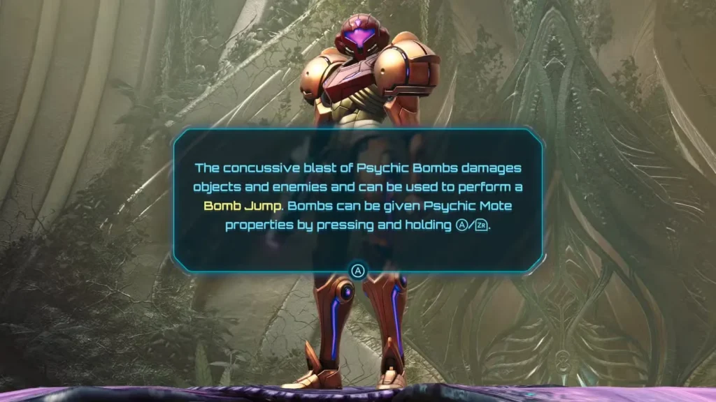 morph ball psychic bomb ability screen in metroid prime 4 beyond